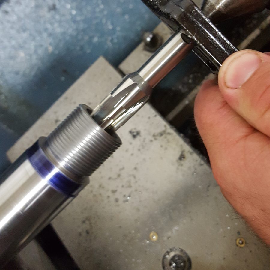Barrel work on the lathe at Cross Arms